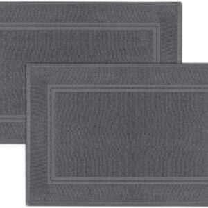 Tens Towels Pack of 2 Bath Mats 100% Cotton, 20 x 32 Inches, Super Absorbent, Hotel Quality Premium Floor Towels, Luxurious, Soft & Quick Dry, Not a Bathroom Rug, Dark Grey